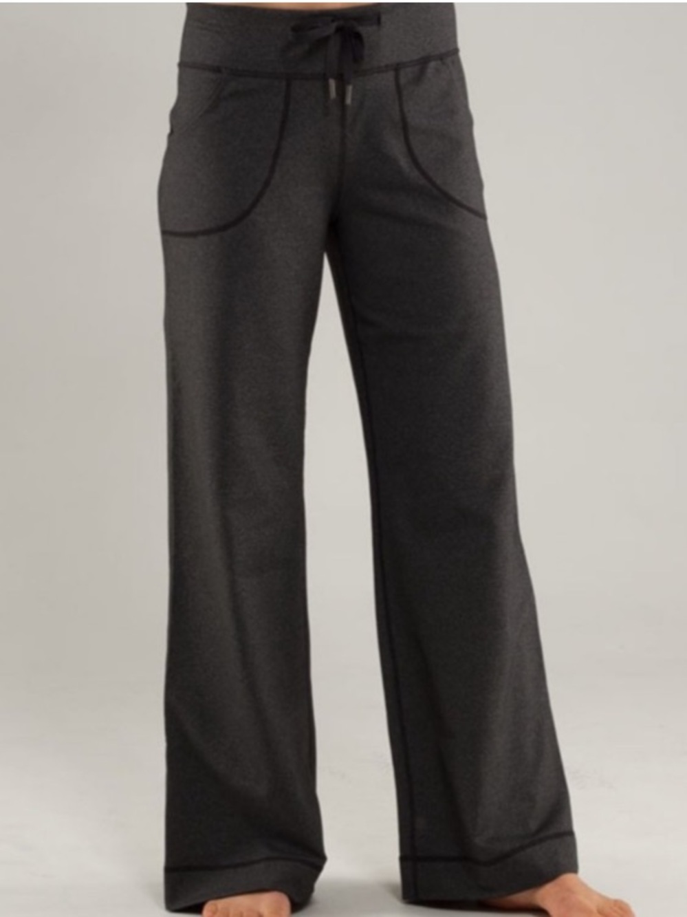 Lululemon Athletica Still Wide Leg Drawstring Charcoal Gray Pants Size 2